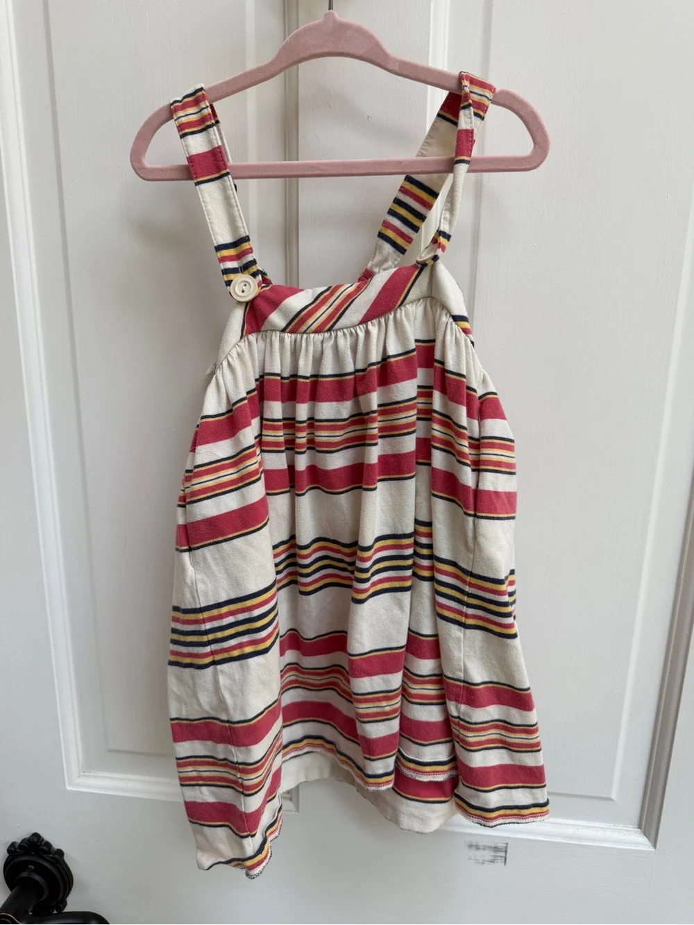 Ralph Lauren Girl 5 Cream Sundress Halter Sleevlees Dress Pink Multicolor Stripe